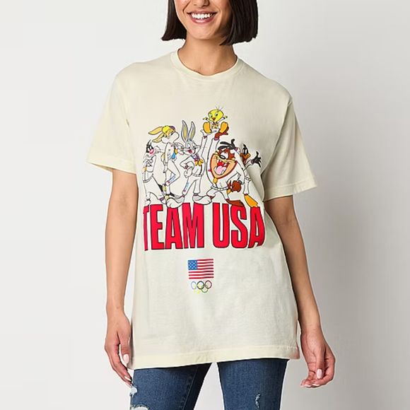 NIB Olympics Team Usa Tee Crew Neck Short Sleeve Looney Tunes Small-Medium - Picture 1 of 4